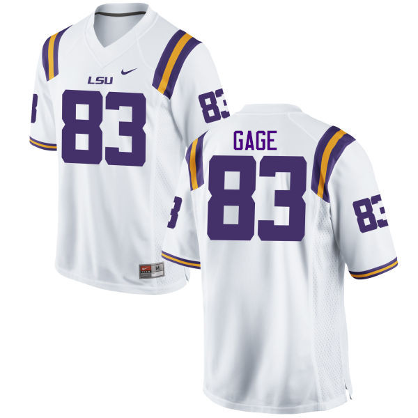 Men LSU Tigers #83 Russell Gage College Football Jerseys Game-White